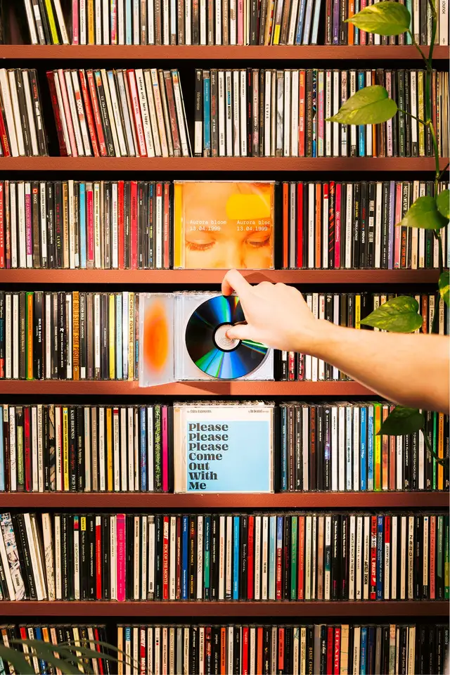 Jewel CD-01, svart aluminium Display til Cd-plater - 2 stk 