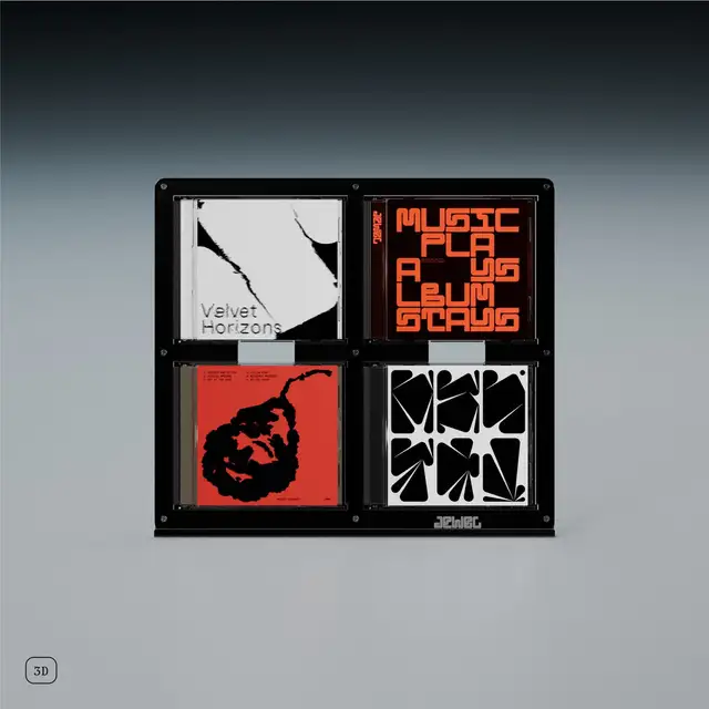 Jewel CD-04, svart akryl Display til Cd-plater 