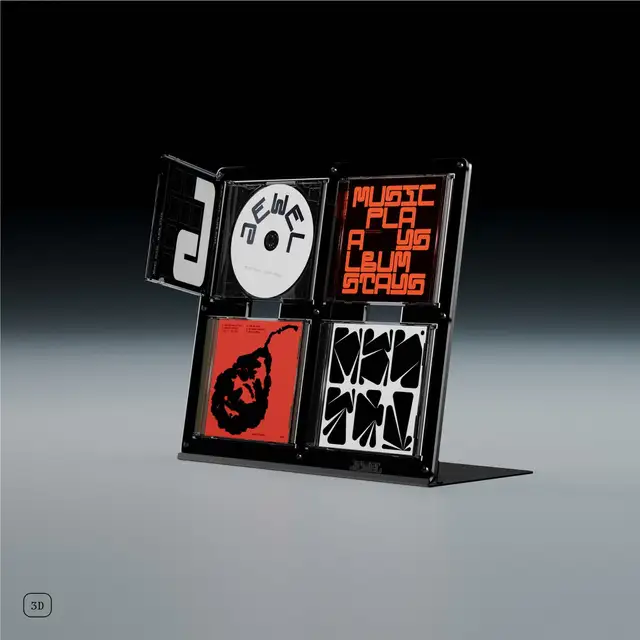 Jewel CD-04, svart akryl Display til Cd-plater 