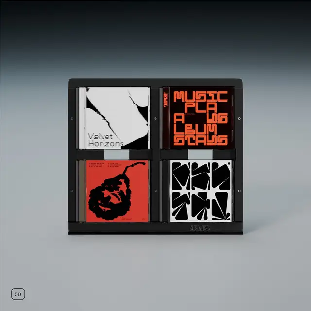 Jewel CD-04, svart aluminium Display til Cd-plater 