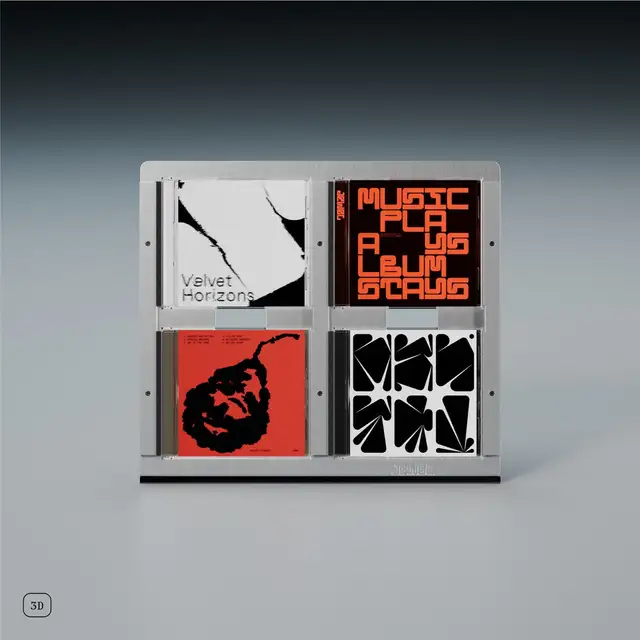 Jewel CD-04, børstet aluminium Display til Cd-plater 