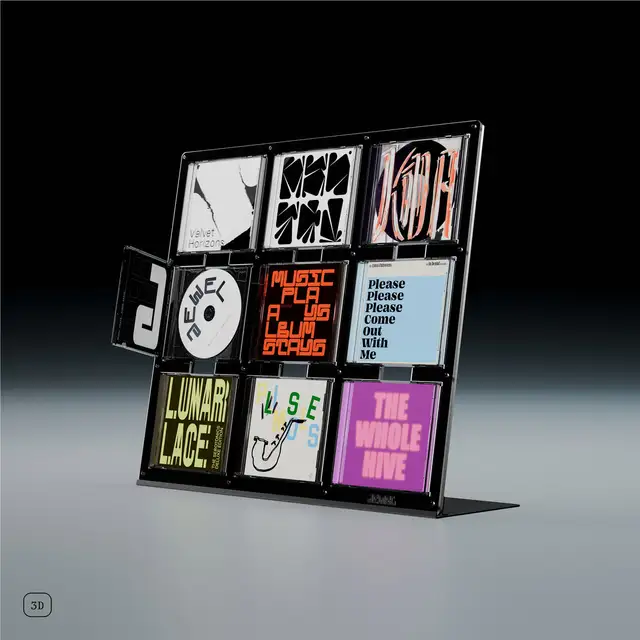 Jewel CD-09, svart akryl Display til Cd-plater 