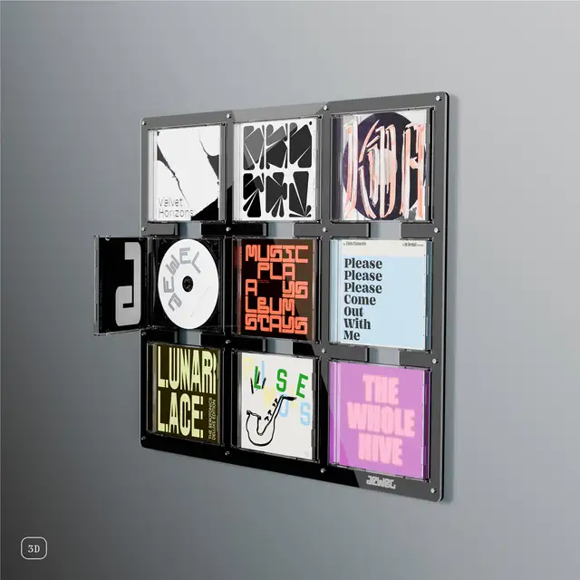 Jewel CD-09, svart akryl Display til Cd-plater 