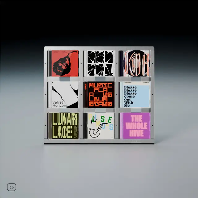 Jewel CD-09, børstet aluminium Display til Cd-plater 