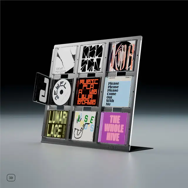 Jewel CD-09, børstet aluminium Display til Cd-plater 