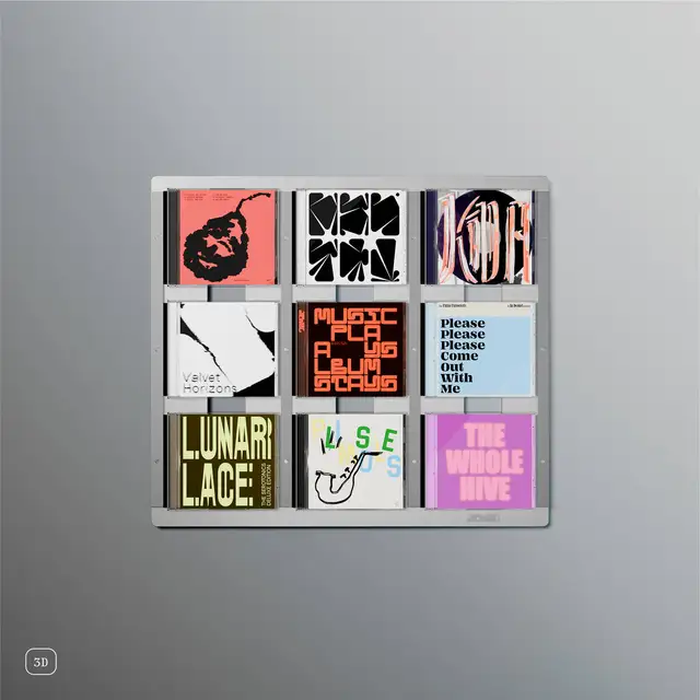 Jewel CD-09, børstet aluminium Display til Cd-plater 