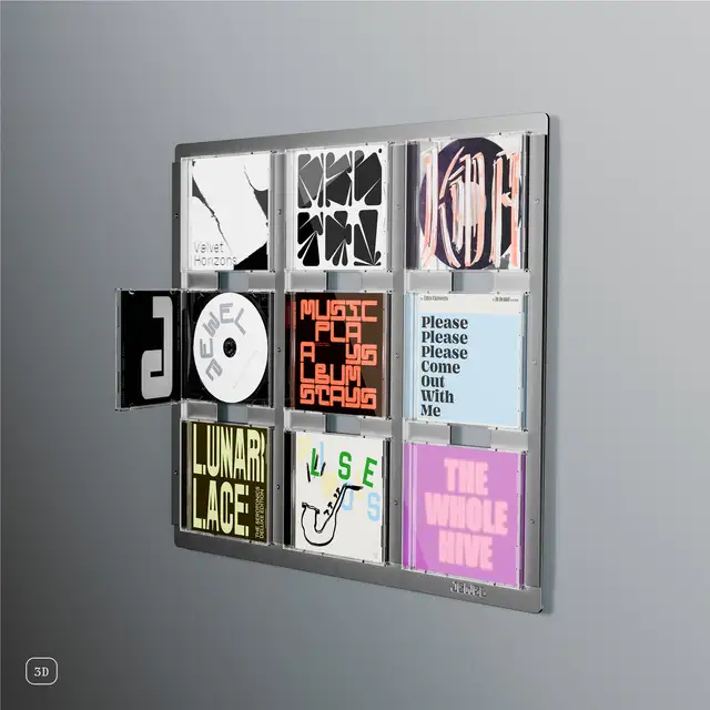 Jewel CD-09, børstet aluminium Display til Cd-plater 