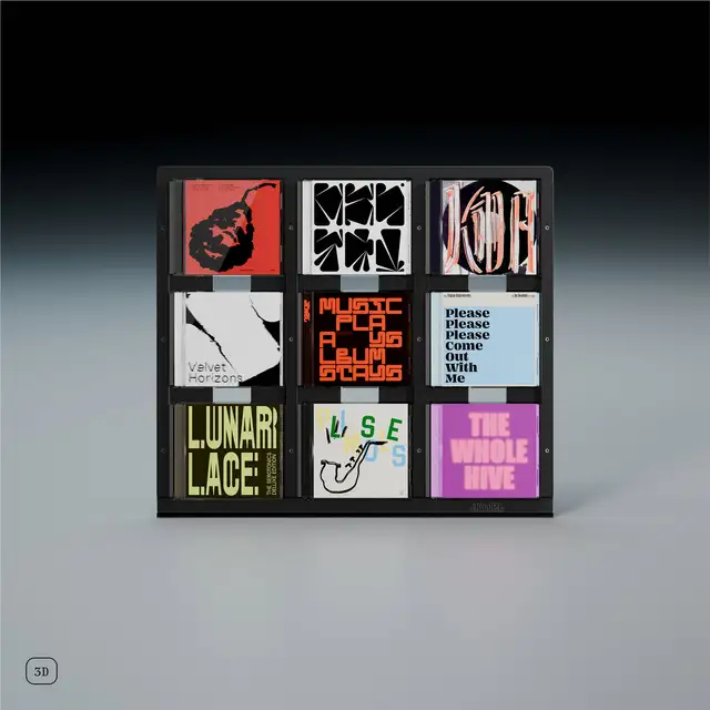 Jewel CD-09, svart aluminium Display til Cd-plater 