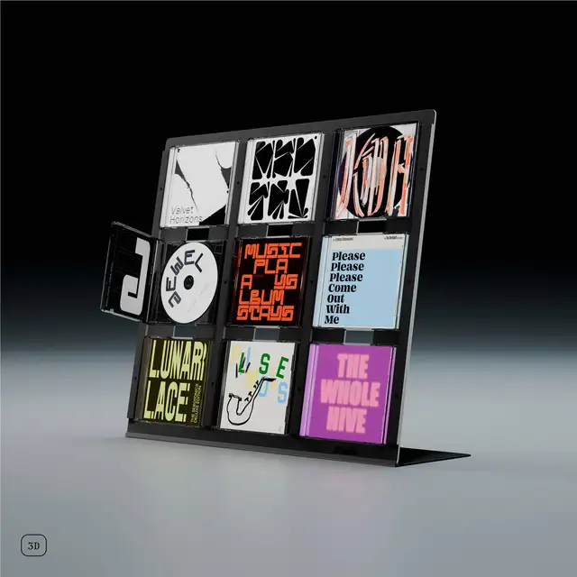 Jewel CD-09, svart aluminium Display til Cd-plater 