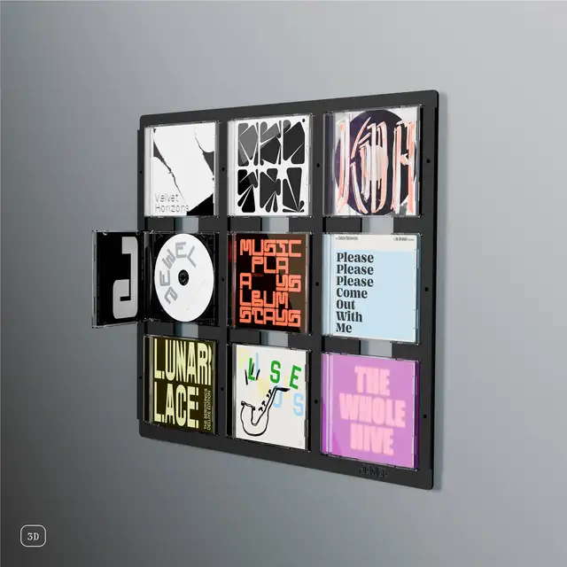 Jewel CD-09, svart aluminium Display til Cd-plater 