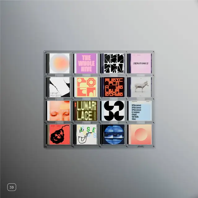 Jewel CD-16, transparent akryl Display til Cd-plater 