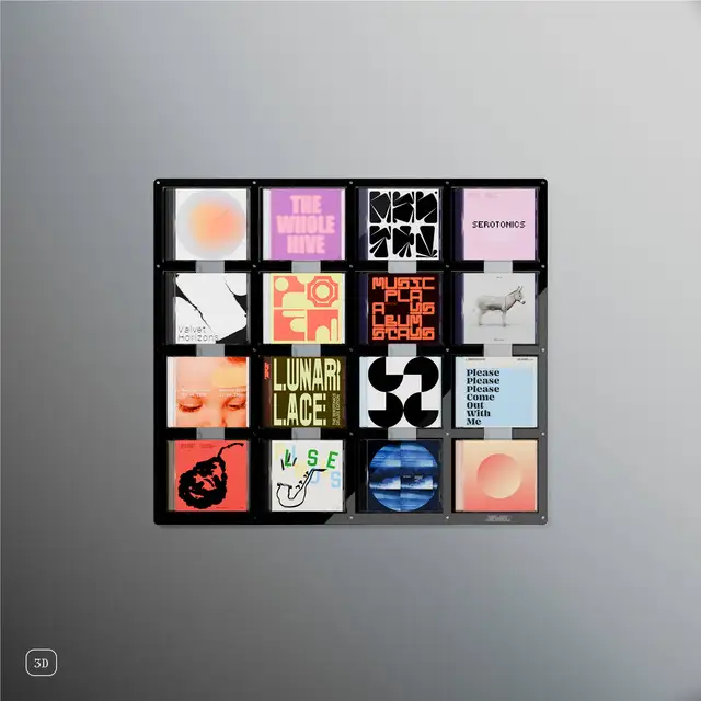 Jewel CD-16, svart akryl Display til Cd-plater 