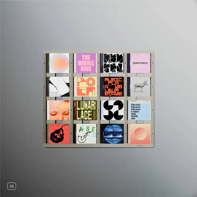 Jewel CD-16, champagne aluminium Display til Cd-plater 