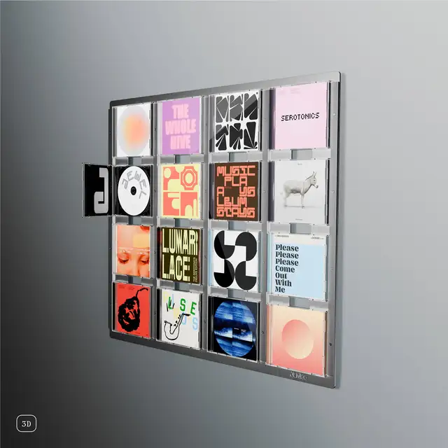 Jewel CD-16, børstet aluminium Display til Cd-plater 