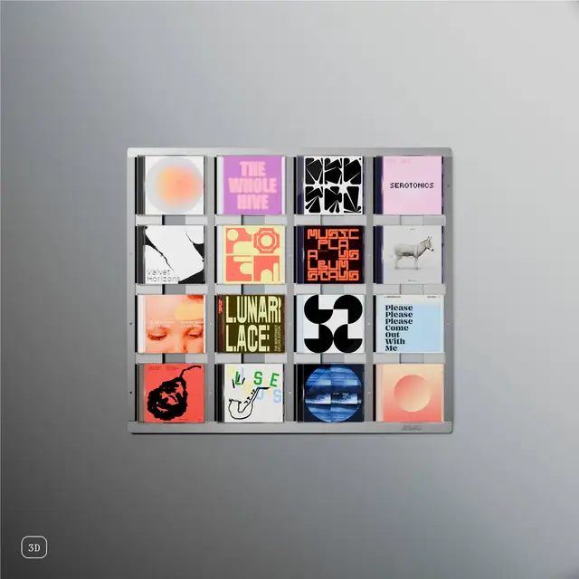 Jewel CD-16, børstet aluminium Display til Cd-plater 