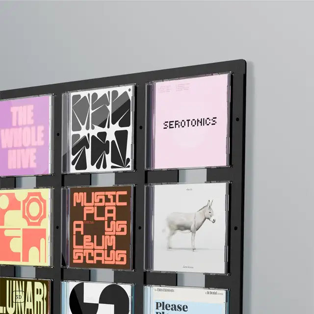 Jewel CD-16, svart aluminium Display til Cd-plater 