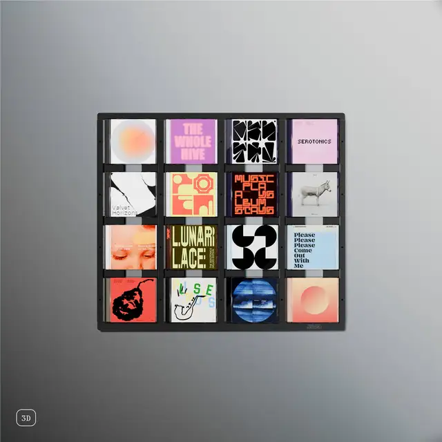 Jewel CD-16, svart aluminium Display til Cd-plater 