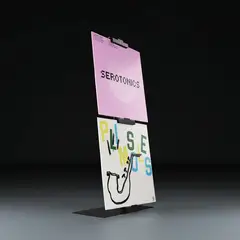 Jewel LP-02, svart aluminium, med fot Display til 2 stk LP-plater