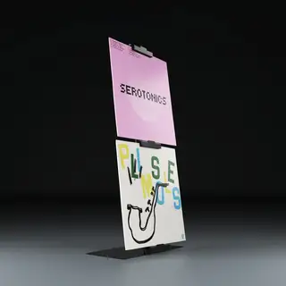 Jewel LP-02, svart aluminium, med fot Display til 2 stk LP-plater