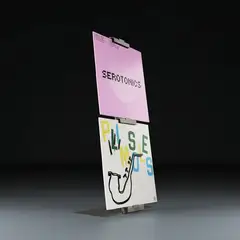 Jewel LP-02, champagne aluminium,med fot Display til 2 stk LP-plater