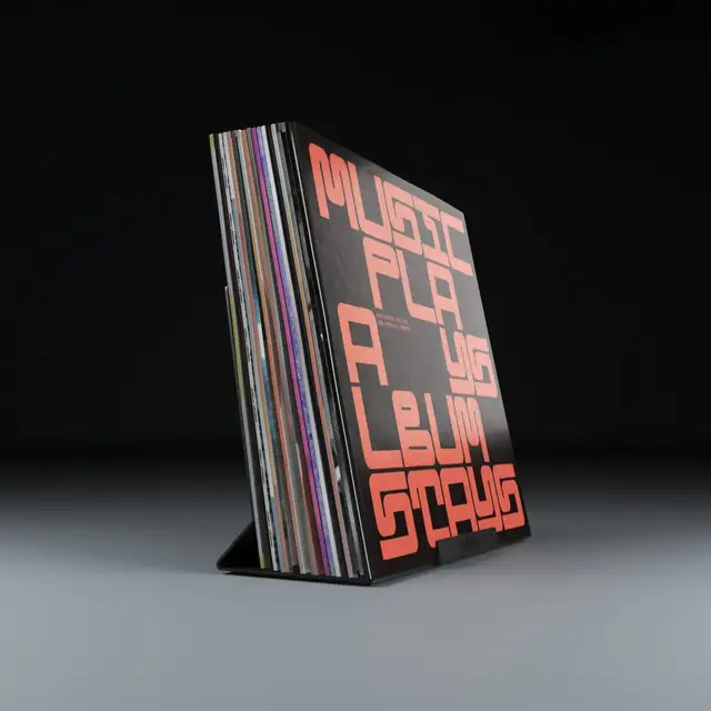 Jewel LP-20, svart aluminium Display/holder til ca. 20 LP-plater 