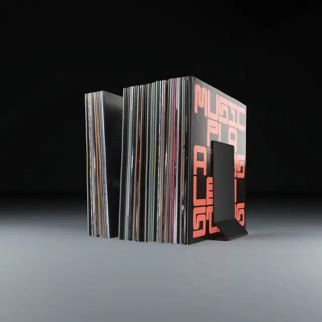 Jewel LP-ST, svart aluminium Støtte til LP-plater 