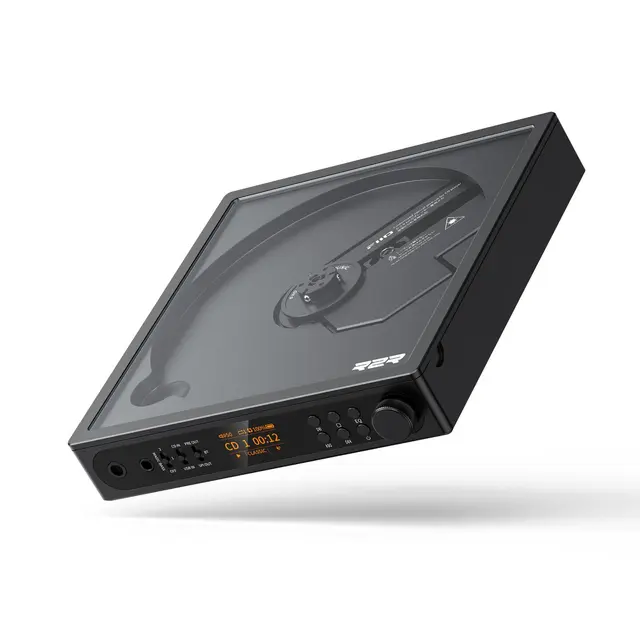 FiiO DM15 R2R CD-spiller med Bluetooth Portabel CD-spiller- Bluetooth, Svart 