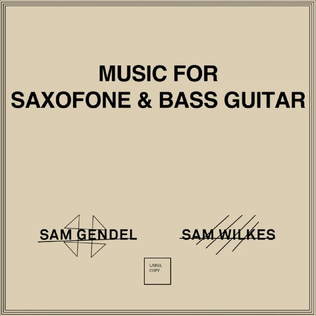 Sam Gendel & Sam Wilkes Music For Saxofone & Bass Guitar (12") 