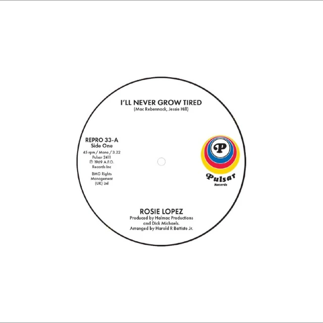Rosie Lopez I'll Never Grow Tired / Too Hot To… (7") 