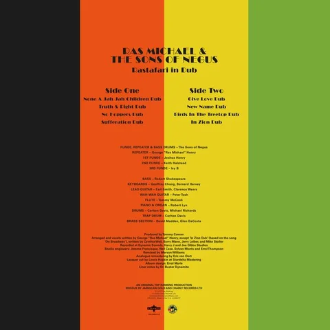 Ras Michael & The Sons Of Negus Rastafari In Dub (LP) 