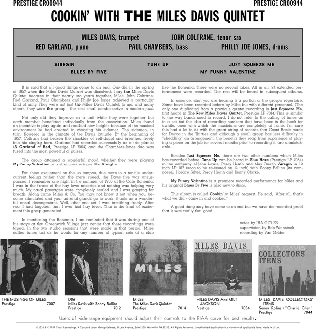 Miles Davis Cookin' - LTD (LP) 
