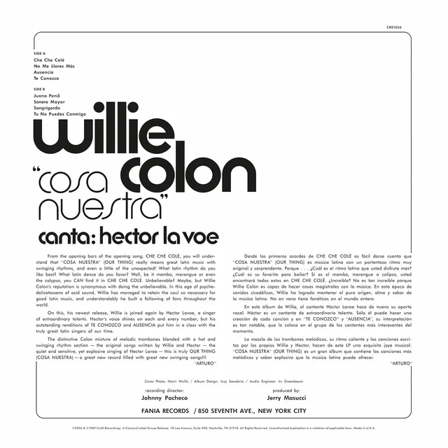Willie Colon & Hector Lavoe Cosa Nuestra (LP) 