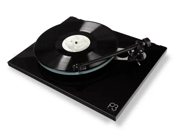 Rega Planar 3, Carbon pickup, Black Glasstallerken, RB330 arm, EBLT drivrem 