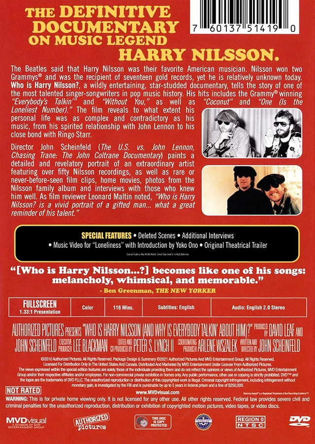 Harry Nilsson Who Is Harry Nilsson? (DVD) 