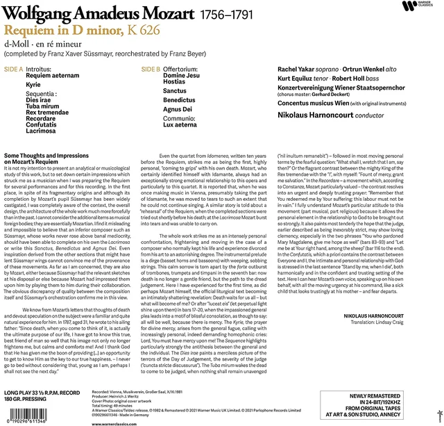 Nikolaus Harnoncourt Mozart: Requiem (LP) 