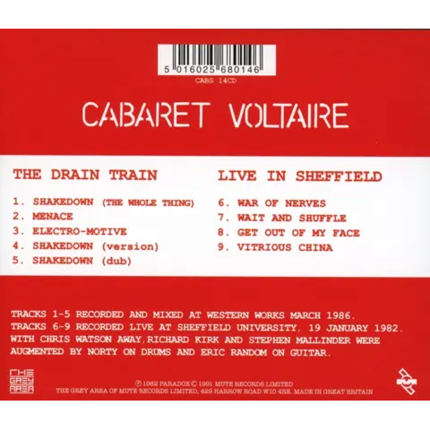 Cabaret Voltaire/The Pressure Company The Drain Train/Live In Sheffield… (CD) 