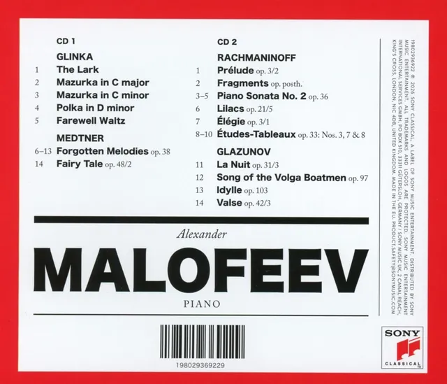 Alexander Malofeev Forgotten Melodies (2CD) 