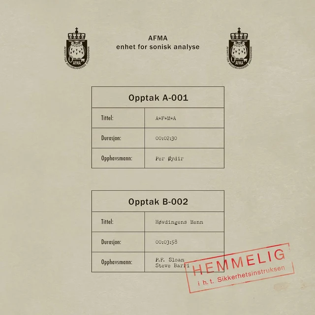 Perry Dear & The Deerstalkers AFMA - Enhet For Sonisk Analyse (7") 