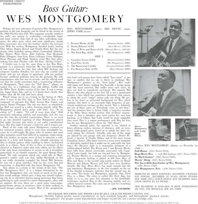 Wes Montgomery Boss Guitar - LTD (LP) 