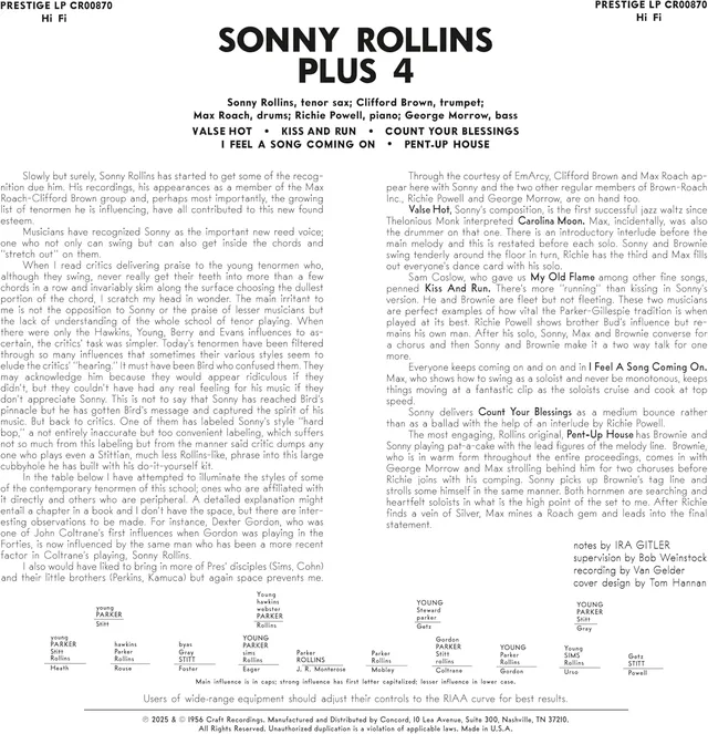 Sonny Rollins Plus 4 - LTD (LP) 
