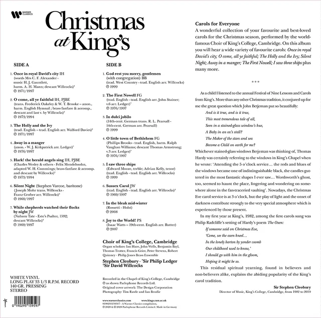 King's College Choir, Cambridge Christmas At King's - LTD (LP) 