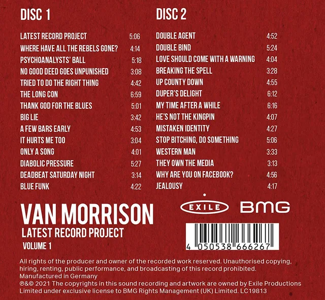 Van Morrison Latest Record Project Volume One (2CD) 