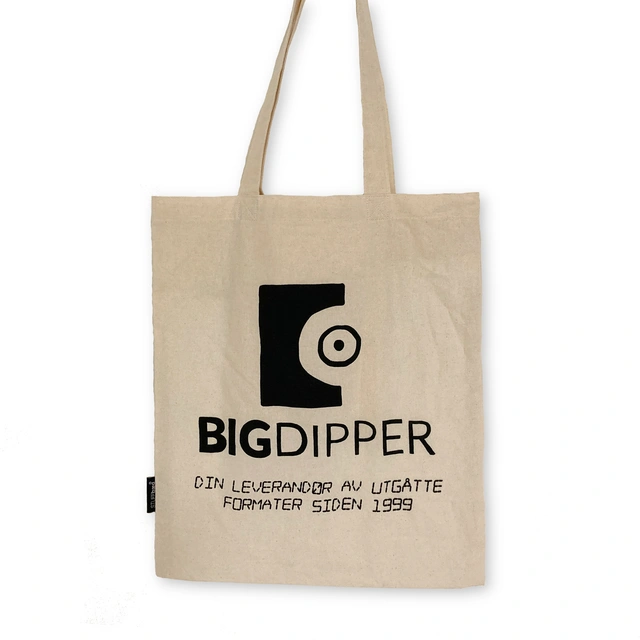 Handlenett til LP Plater Tegning av Flu Hartberg 