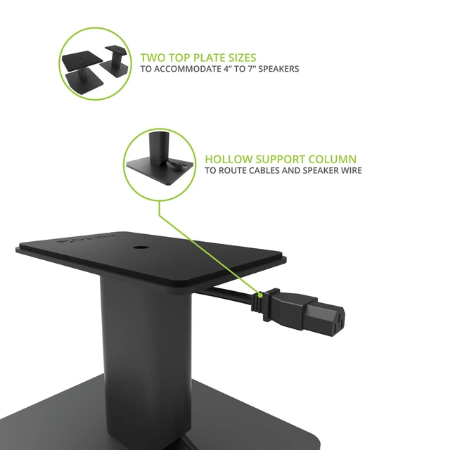 Kanto SP6HD Desktop Høyttalerstativ 15 cm, svarte, til medium høyttalere 