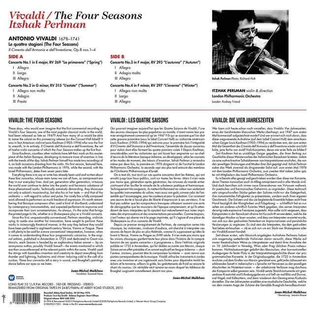 Itzhak Perlman/Antonio Vivaldi Vivaldi: The Four Seasons (LP) 