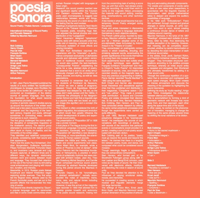 Diverse Artister Poesia Sonora (LP) 