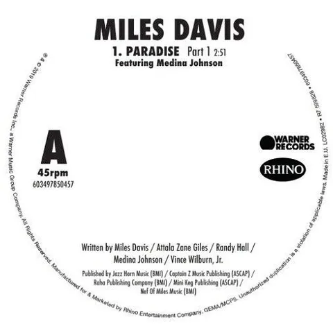 Miles Davis Paradise - LTD (7") 
