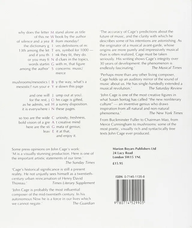 John Cage M: Writings, 1967-72 (BOK) 
