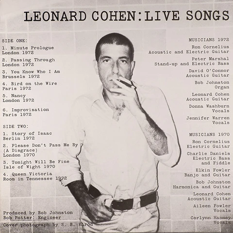 Leonard Cohen Live Songs (LP) 