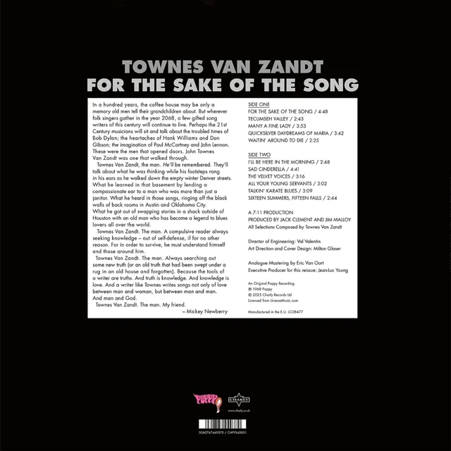 Townes Van Zandt For The Sake Of The Song - LTD (LP) 